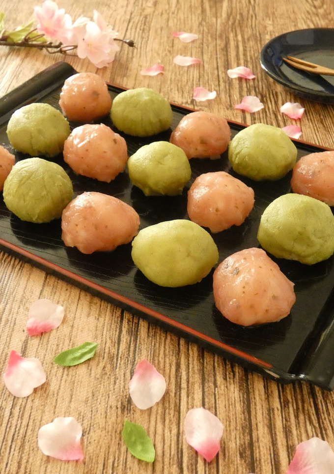 桜と抹茶の一口おはぎ-レシピのメイン写真
