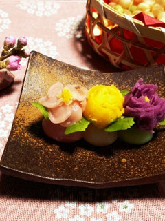 雛菓子♡市販の団子にひと工夫で花だんご♪-レシピのメイン写真