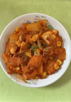 【保育園給食】厚揚げのケチャップ煮-レシピのメイン写真