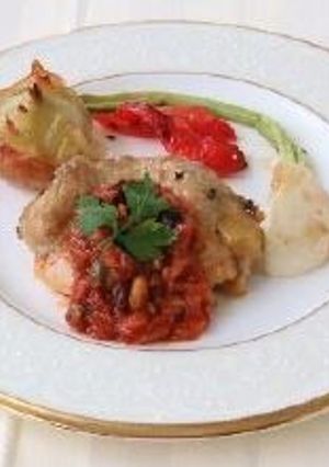 上州地鶏のオーブン焼き シチリア風ソース-レシピのメイン写真