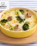 豚肉と春野菜のコーンクリームグラタン