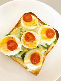 アボカド&ゆで卵トースト-レシピのメイン写真