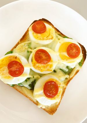アボカド&ゆで卵トースト-レシピのメイン写真