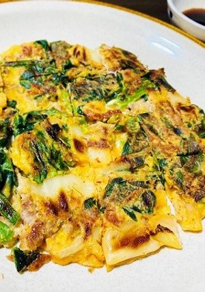 ほうれん草の豚キムチチヂミ-レシピのメイン写真