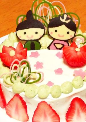 かわいい♡ひな祭りデコレーションケーキ-レシピのメイン写真