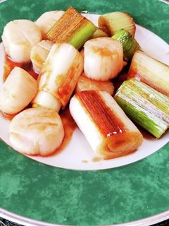 ホタテとネギのオイスターソース炒め-レシピのメイン写真