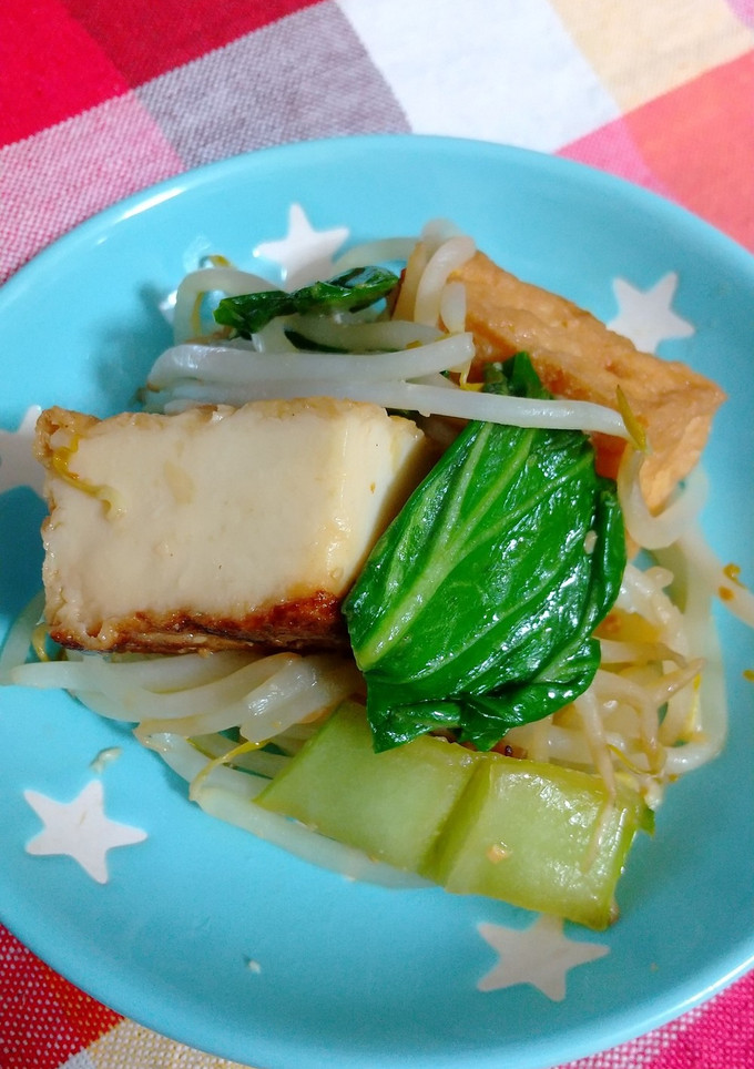 厚揚げ、もやし、小松菜の塩麴炒め-レシピのメイン写真