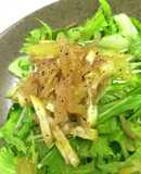 セロリ葉にレモンドレでほろにがサラダ