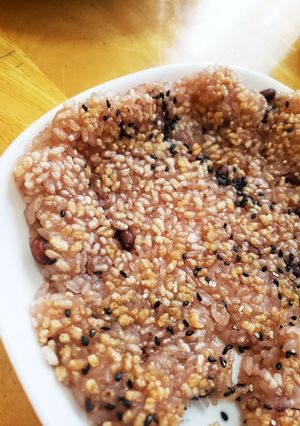 余ったお赤飯で！パリパリバター焼き-レシピのメイン写真