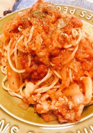 白菜と豚肉のトマトパスタ-レシピのメイン写真