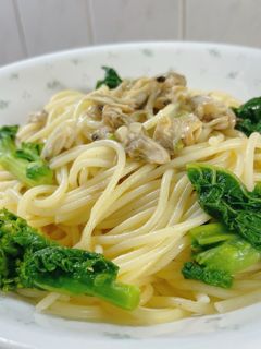 アサリ缶詰で簡単!あさりと菜の花のパスタ-レシピのメイン写真