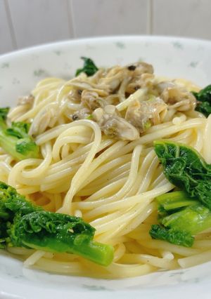 アサリ缶詰で簡単！あさりと菜の花のパスタ-レシピのメイン写真