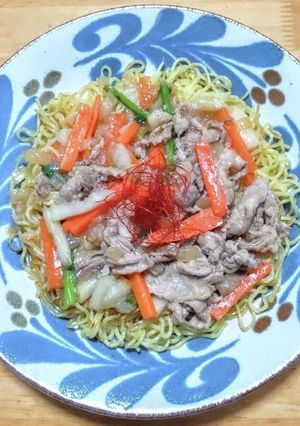 相葉マナブ☆豚こまと蕪のあんかけ焼きそば-レシピのメイン写真