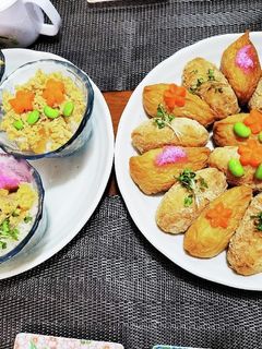 華やかちらし寿司、お稲荷さん。-レシピのメイン写真