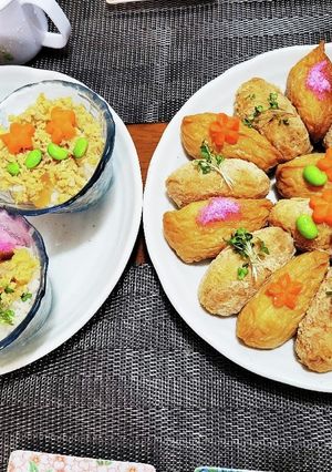 華やかちらし寿司、お稲荷さん。-レシピのメイン写真