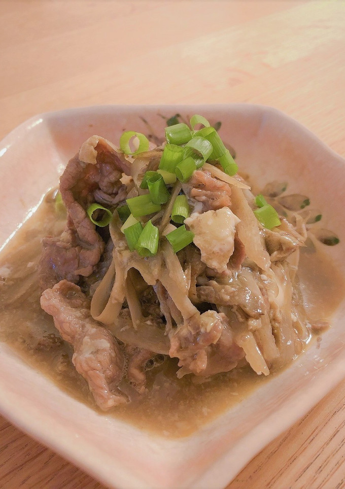 牛肉とごぼうの柳川風煮-レシピのメイン写真