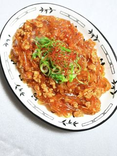 春雨とひき肉のピリ辛炒め-レシピのメイン写真