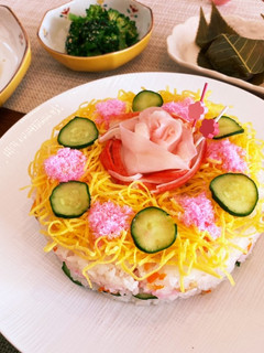 初節句は簡単ちらし寿司ひなケーキ-レシピのメイン写真