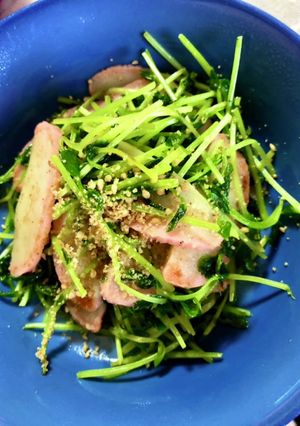 豆苗と蒲鉾のサッと炒め-レシピのメイン写真