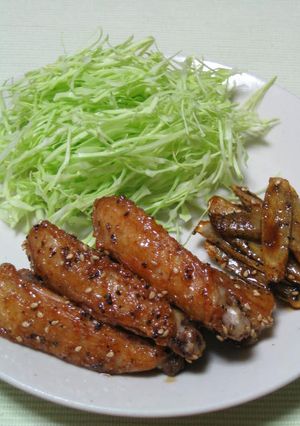 手羽中とごぼうの甘辛焼き-レシピのメイン写真
