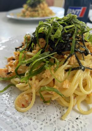 明太子を使わない明太子風クリームパスタ-レシピのメイン写真