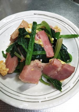 簡単時短　ベーコンとほうれん草の卵炒め-レシピのメイン写真