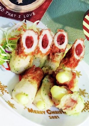 梅とチーズのちくわの磯辺揚げ-レシピのメイン写真