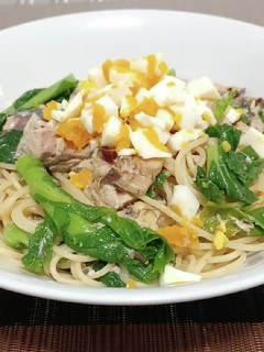 超簡単!菜の花とサバ缶の春一番パスタ!-レシピのメイン写真