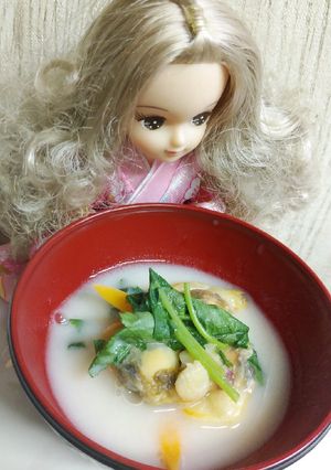 リカちゃん♡青柳と三つ葉の酒粕甘酒汁-レシピのメイン写真