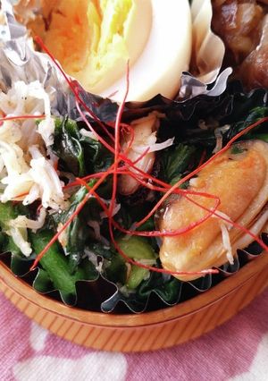 お弁当★ムール貝と菜の花しらすオイル漬け-レシピのメイン写真