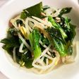 春菊、豆もやし、ツナ、ワカメ和え物♪