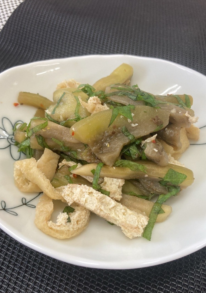紫蘇香る茄子と油揚げのビーフスパイス和え-レシピのメイン写真