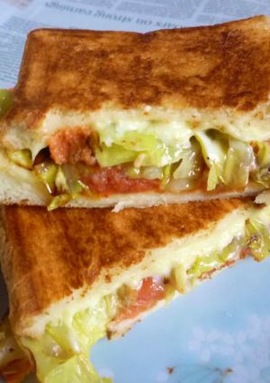 春キャベツ･辛子明太子のホットサンド-レシピのメイン写真
