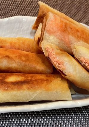 明太子と餅チーズの揚焼きミニ春巻き-レシピのメイン写真