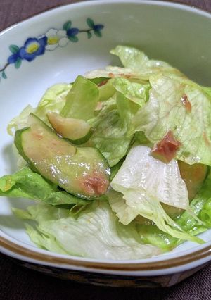 レタスときゅうりの梅サラダ-レシピのメイン写真