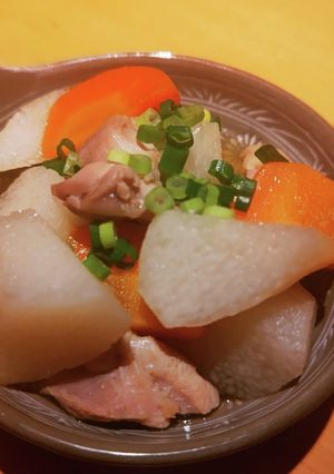 鶏と長芋と梅昆布茶の煮物-レシピのメイン写真