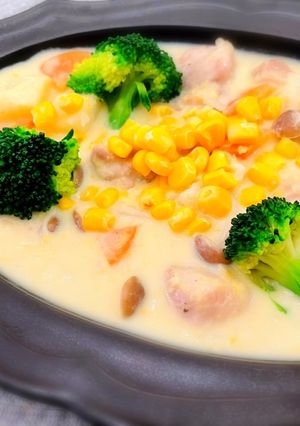 Wコーンが美味しいコーンクリームシチュー-レシピのメイン写真