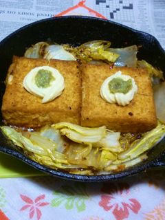 絹厚揚げと白菜のアヒージョ炒め-レシピのメイン写真