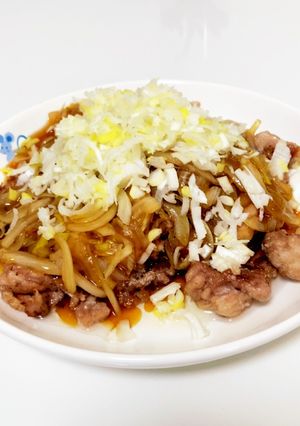 ネギたっぷり！豚肉の甘酢あんかけ-レシピのメイン写真