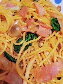 和風パスタ ほうれん草としめじベーコン-レシピのメイン写真