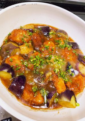 超簡単　鳥唐揚げと茄子のみぞれ煮-レシピのメイン写真