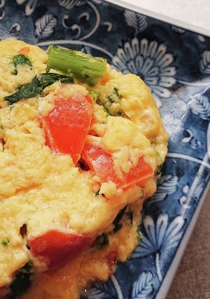 菜の花とトマト入りチーズオムレツ風-レシピのメイン写真