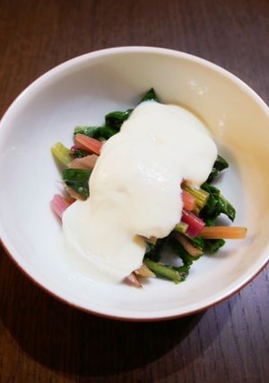 スイスチャードのお浸し♪豆腐がけ✨-レシピのメイン写真