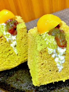 抹茶 シフォンケーキ 小豆サンド-レシピのメイン写真