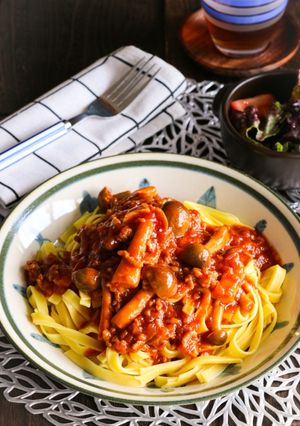 レンジで簡単！ミートソースパスタ-レシピのメイン写真