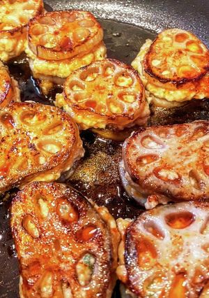 美味ぁぁい！レンコンのはさみ焼き-レシピのメイン写真