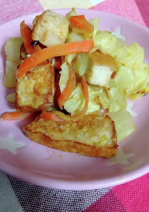 厚揚げと野菜のピリ辛マヨしょう油炒め-レシピのメイン写真