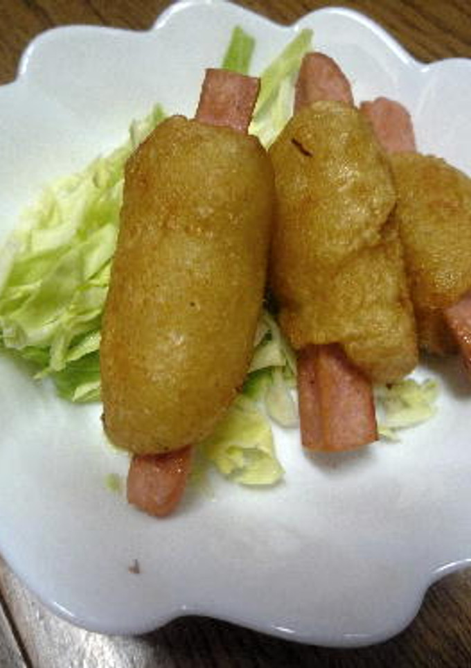 おさかなのソーセージでポテト餅巻き揚げ-レシピのメイン写真