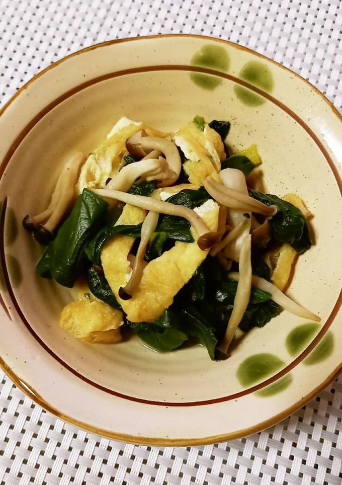 ほうれん草と油揚げの白だし煮-レシピのメイン写真