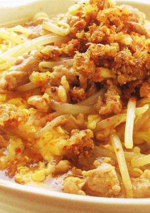 酸辣湯麺（豚こま切れ肉ともやしver.）-レシピのメイン写真
